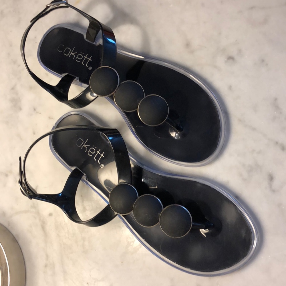 European Gel Black Thongs size 37